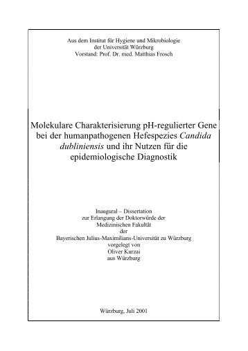 Molekulare Charakterisierung pH-regulierter Gene bei der - OPUS ...