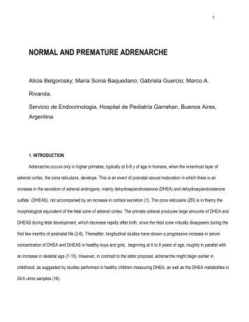 NORMAL AND PREMATURE ADRENARCHE - endopedonline