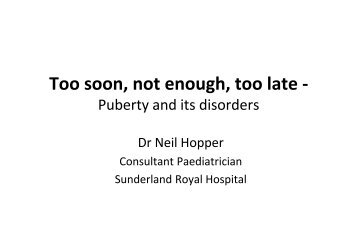 Endocrine 3 - Puberty, N Hopper - 15 Feb 2011 - Northern Deanery