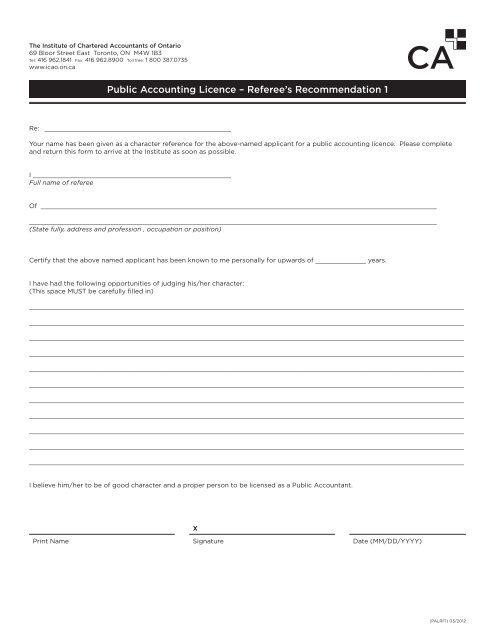 Application for Public Accounting Licence (Form 9-1A) - Institute of ...