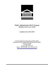 Public Administration Ph.D. Program - Maxwell School of Citizenship ...