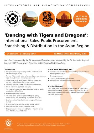 'Dancing with Tigers and Dragons': - International Bar Association