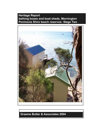 Heritage Report bathing boxes and boat sheds, Mornington ...