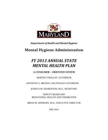 PUBLIC AWARENESS AND SUPPORT - DHMH - Maryland.gov