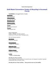 Solid Waste Convenience Centers & Recycling in Accomack County