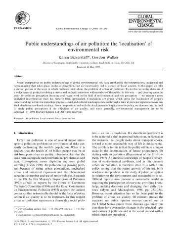 Public understandings of air pollution - Environmental Science and ...