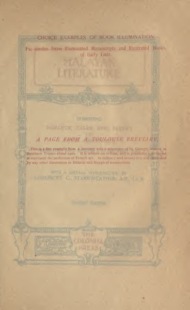 Malayan literature; comprising romantic tales, epic poetry and royal ...