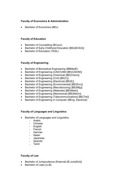 universiti malaya - Faculty of Computer Science and Information ...