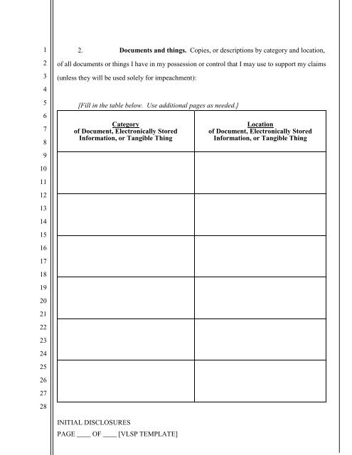 Instructions: Initial Disclosures - United States District Court ...