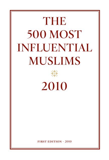 The 500 Most Influential Muslims - The Royal Islamic Strategic ...