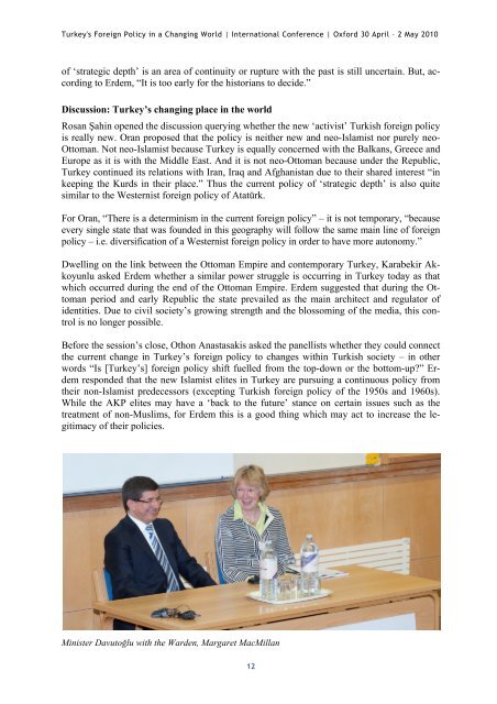 Turkey's Foreign Policy in a Changing World - St Antony's College ...