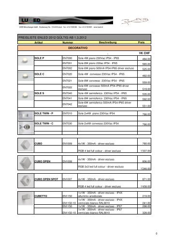 Preisliste Enled 2012 ab 1_3_2012 - LUXED Beleuchtungen