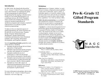 Pre-K–Grade 12 Gifted Program Standards - NAGC