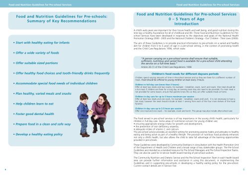 Food and Nutrition Guidelines for Pre-school Services