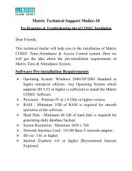 Matrix Technical Support Mailer-10 Software Pre-installation ...