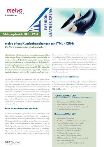 melvo pflegt Kundenbeziehungen mit ITML > CRM: - ITML GmbH