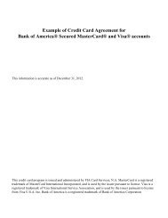 Example of Credit Card Agreement for Bank of America® Secured ...