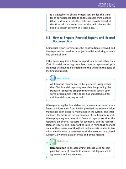 326 IoM PRoJeCT HANdBooK