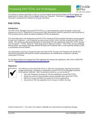 Processing FHA TOTAL and VA Mortgages - Freddie Mac