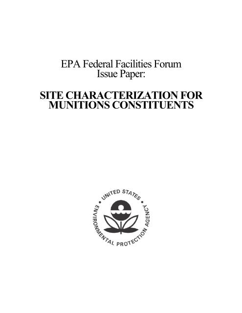 Site Characterization for Munitions Constituents - US Environmental ...
