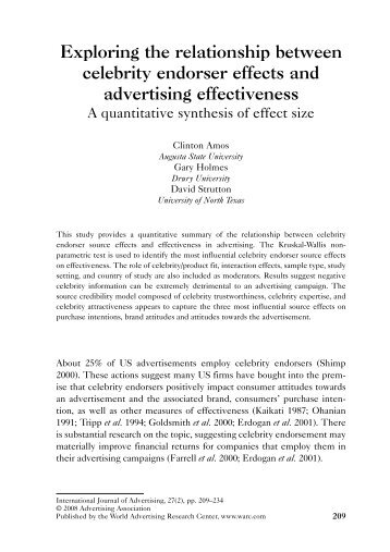 Exploring the relationship between celebrity endorser effects and ...