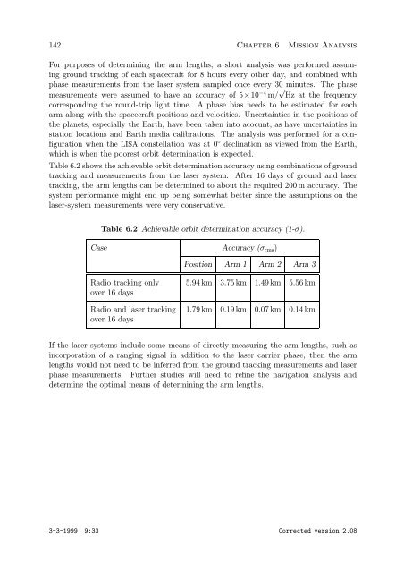 Pre-Phase A Report - Lisa - Nasa