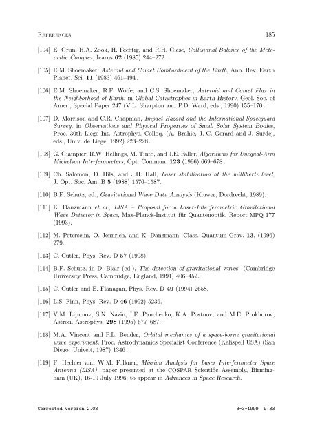 Pre-Phase A Report - Lisa - Nasa