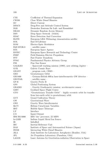 Pre-Phase A Report - Lisa - Nasa