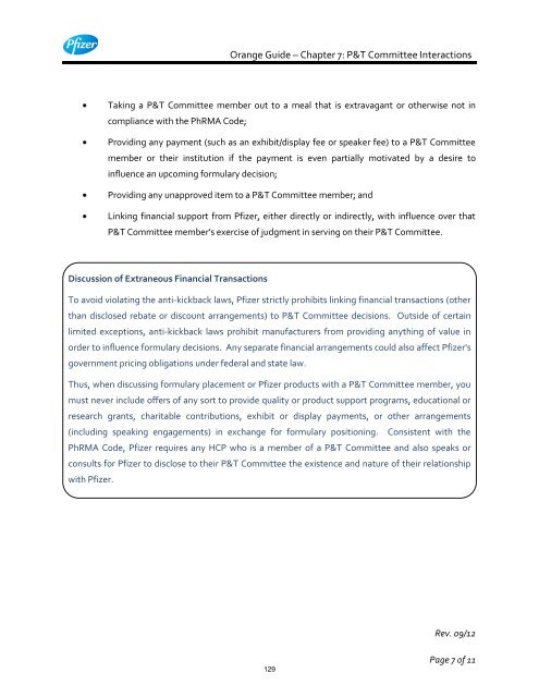 White Guide and Orange Guide Formatting Project - Pfizer