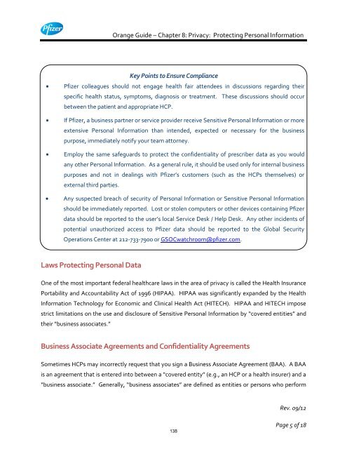 White Guide and Orange Guide Formatting Project - Pfizer