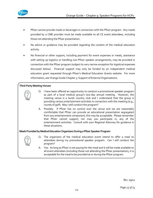 White Guide and Orange Guide Formatting Project - Pfizer