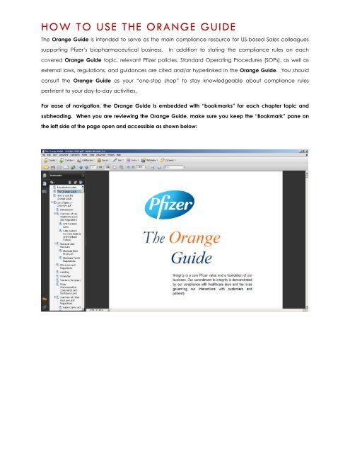 White Guide and Orange Guide Formatting Project - Pfizer