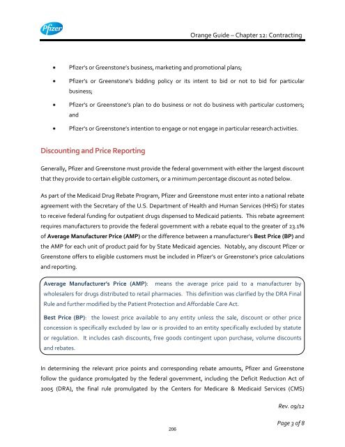 White Guide and Orange Guide Formatting Project - Pfizer