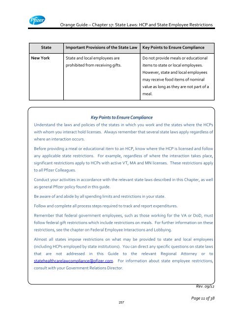 White Guide and Orange Guide Formatting Project - Pfizer