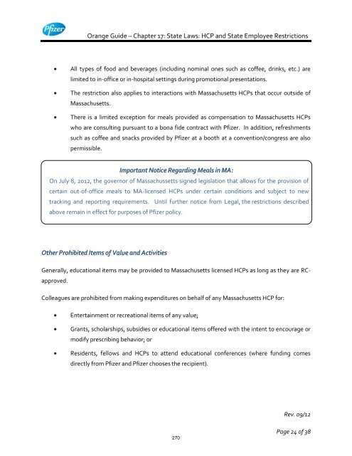 White Guide and Orange Guide Formatting Project - Pfizer