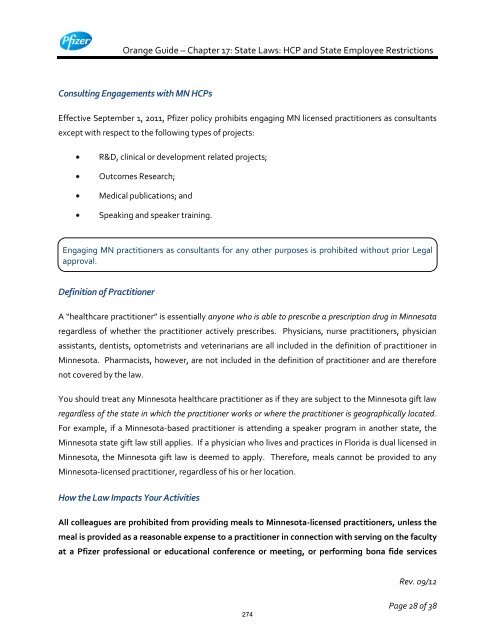 White Guide and Orange Guide Formatting Project - Pfizer