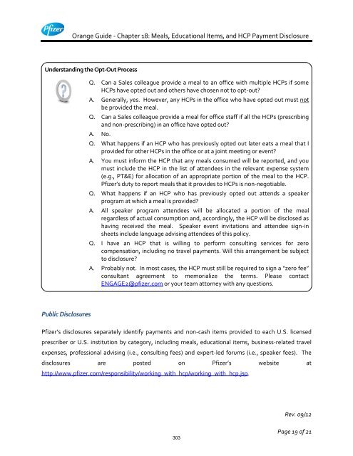 White Guide and Orange Guide Formatting Project - Pfizer