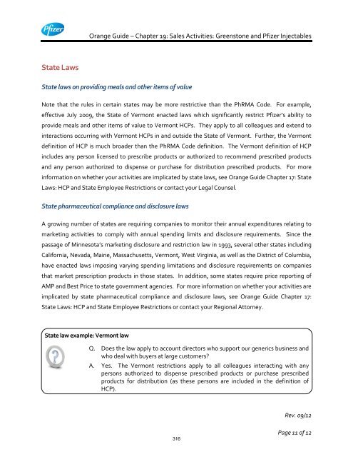 White Guide and Orange Guide Formatting Project - Pfizer