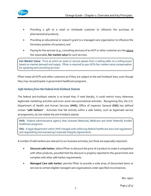 White Guide and Orange Guide Formatting Project - Pfizer