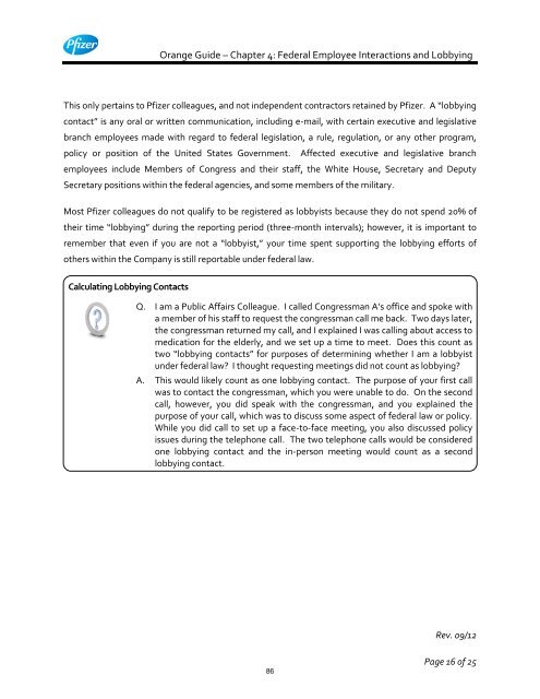 White Guide and Orange Guide Formatting Project - Pfizer