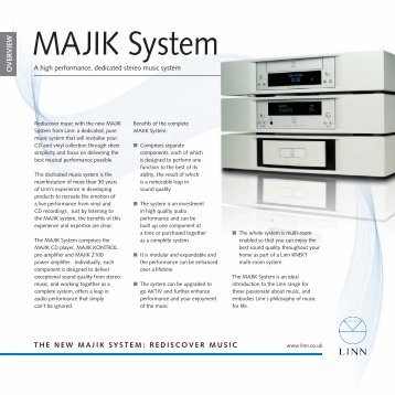 Linn Majik System brochure: Majik CD player, Majik Kontrol pre ...