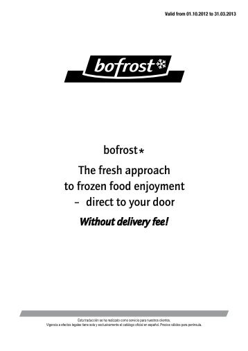 bofrost The fresh approach to frozen food enjoyment – direct to your ...