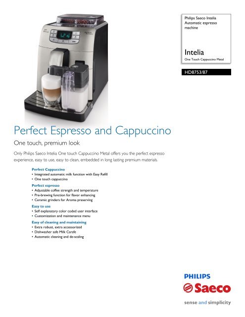 HD8753/87 Philips Automatic espresso machine