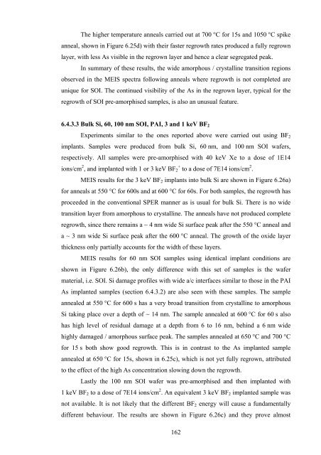 Damage formation and annealing studies of low energy ion implants ...