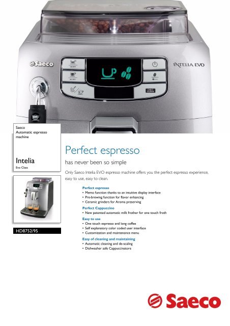 HD8752/95 Saeco Automatic espresso machine - Philips