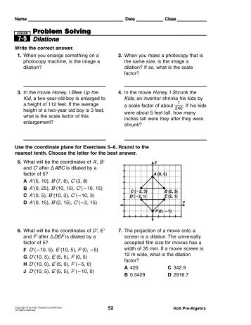 Problem Solving 7-5 Problem Solving