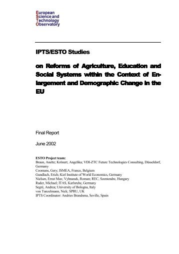 IPTS /ESTO Prospective Study - Press releases