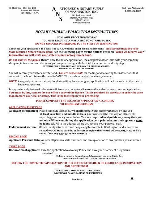 Notary Public Lication Instructions Attorney Supply Of Attorney Notary Supply