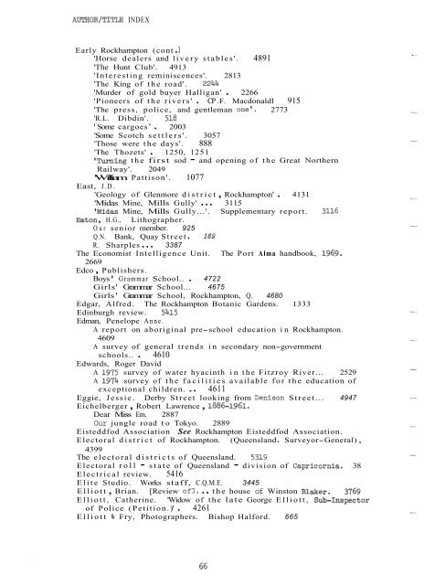 Author / Title Index - Library - Central Queensland University