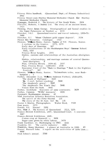 Author / Title Index - Library - Central Queensland University